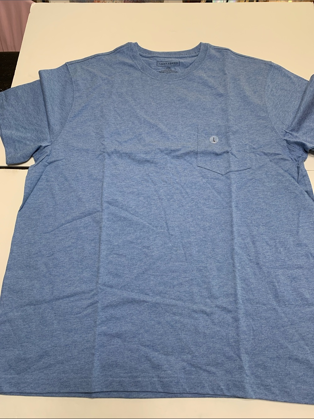Saddlebred Heathered Blue Short Sleeve Pocket Tee
